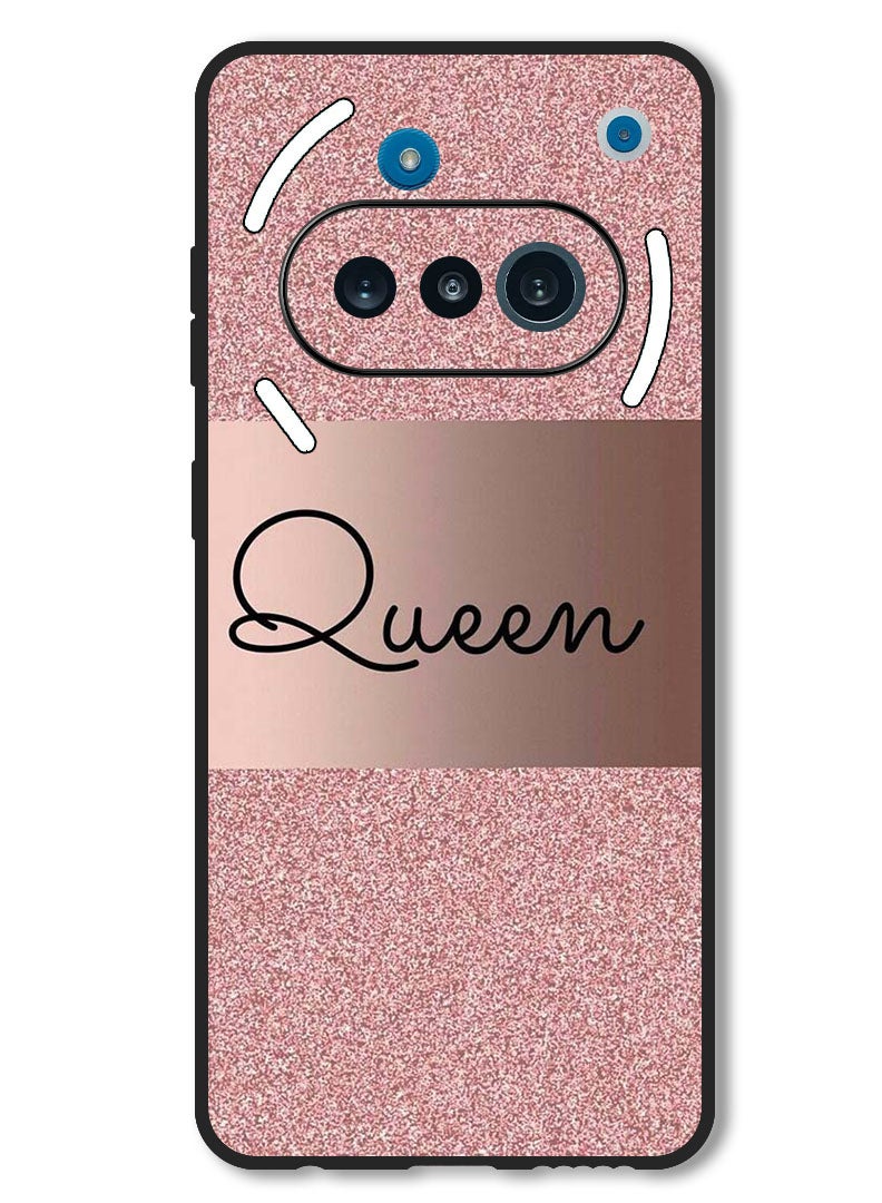 Theodor Case Compatible with Nothing Phone 3a Protection Shockproof Bumper Cover Queen Glitters - Image 1