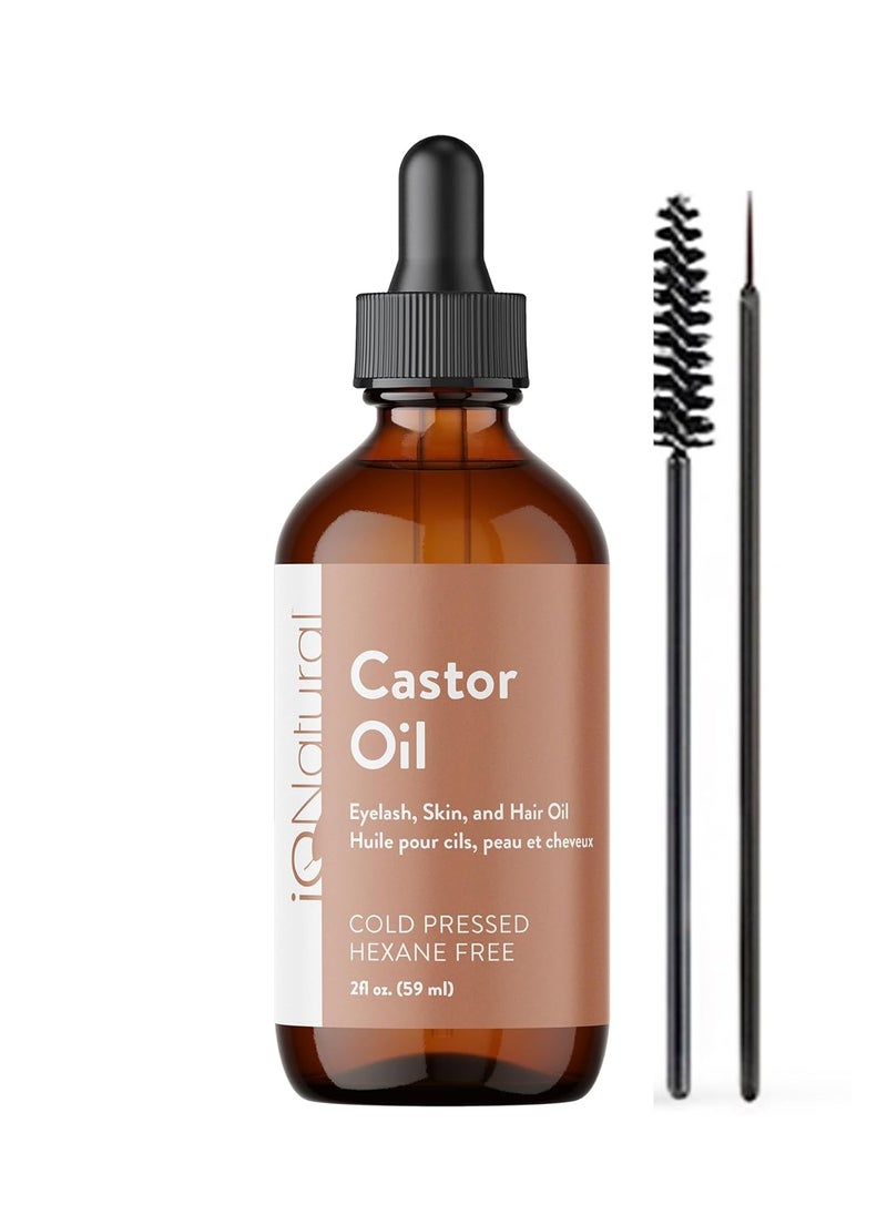 IQ Natural - IQ Natural 100% Pure Cold Pressed Organic Castor Oil - Eyelash & Eyebrow Growth Serum, Conditioner & Treatment - Image 1