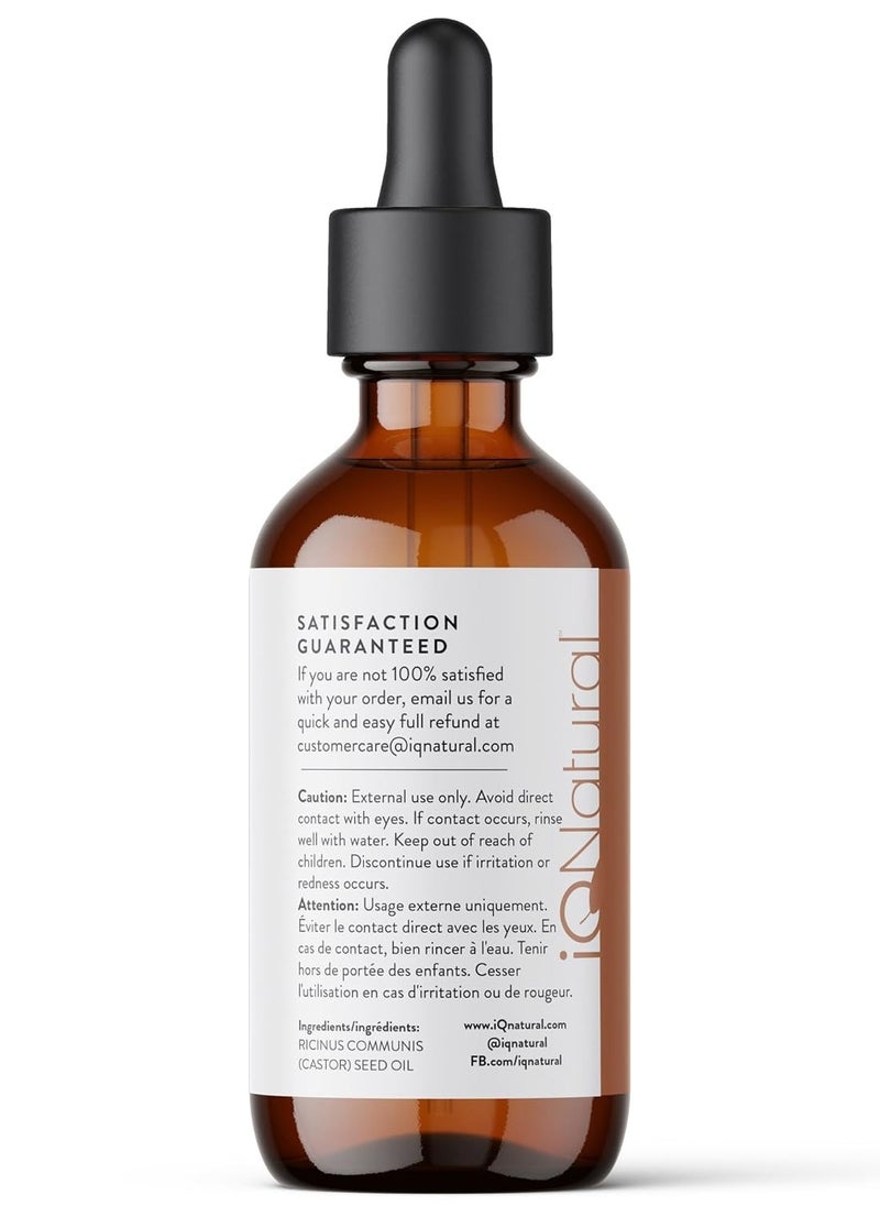 IQ Natural - IQ Natural 100% Pure Cold Pressed Organic Castor Oil - Eyelash & Eyebrow Growth Serum, Conditioner & Treatment - Image 1