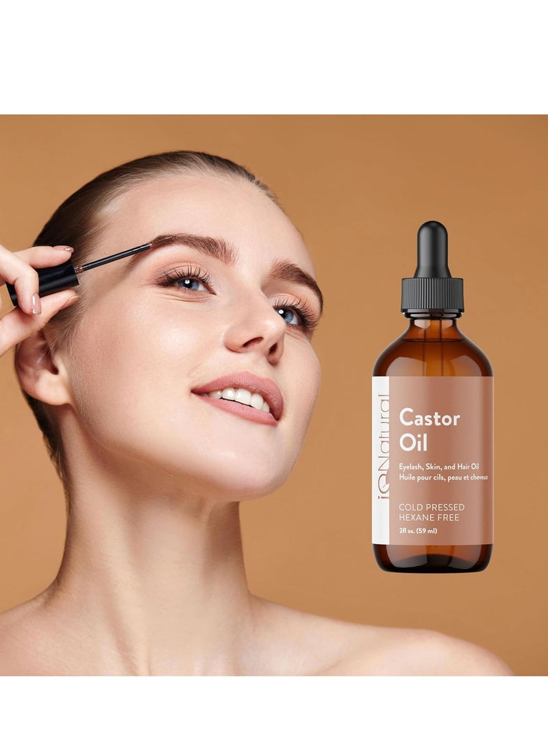 IQ Natural - IQ Natural 100% Pure Cold Pressed Organic Castor Oil - Eyelash & Eyebrow Growth Serum, Conditioner & Treatment - Image 1