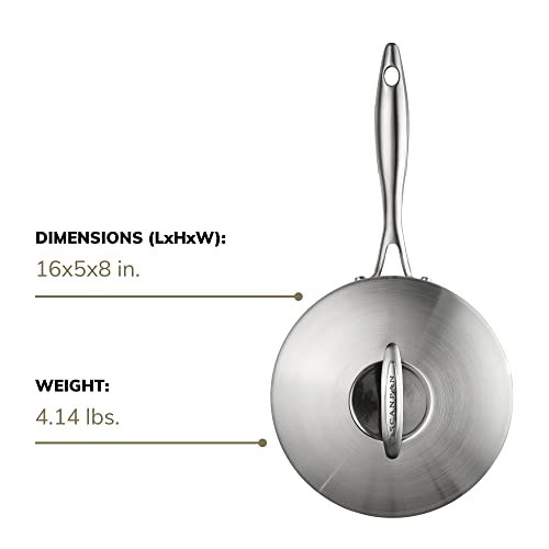 Scanpan Professional 3 1/4 qt Nonstick Saucepan with Lid - Compatible with All Cooktops, Induction Ready, Metal Utensil Safe, Oven Safe to 500°F, Dishwasher Safe - Image 4