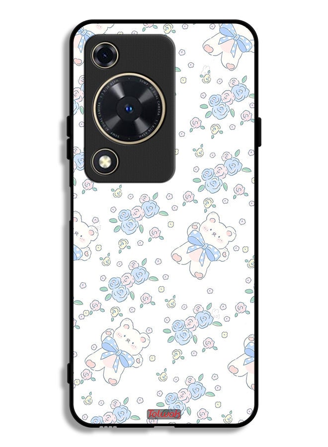 Tolwak Huawei Nova Y63 Protective Case Cover Cute Teddy Bear And Flowers Icon