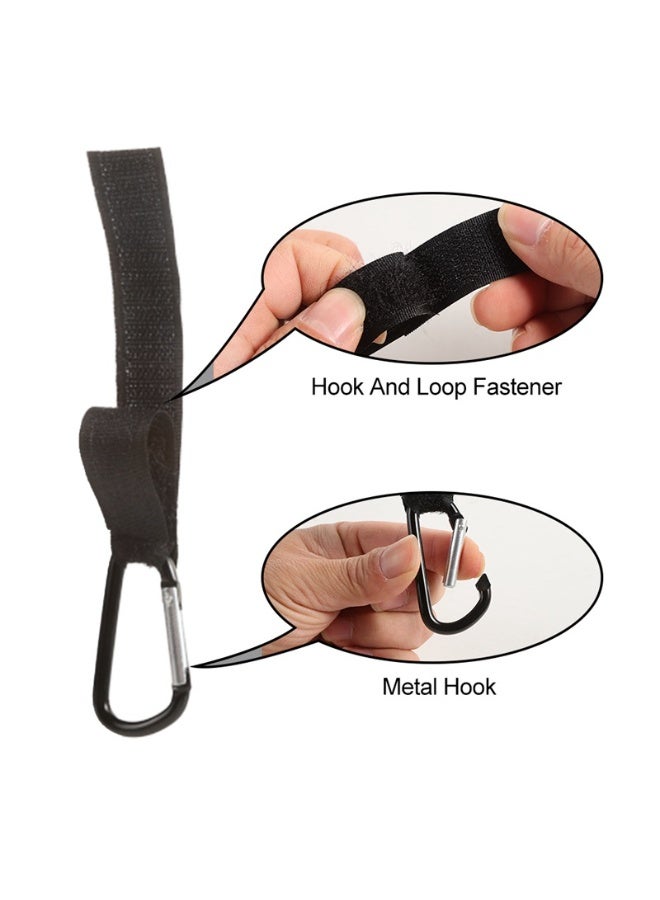 4 Pack Baby Stroller Hooks for Hanging Diaper Bags, Mommy Bag and Convenient Stroller Accessories, Organizer Hooks, Clips for Strollers Pushchair Buggy (Black) - Image 5