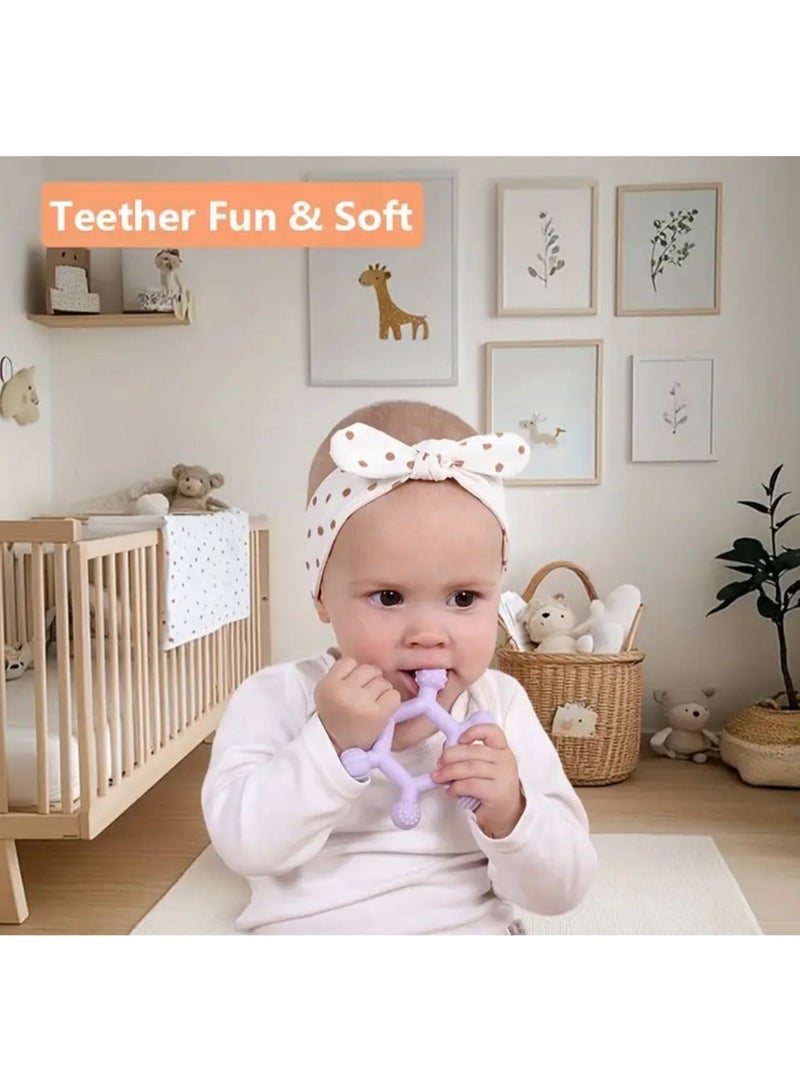 كلين ويف طقم عضاضات أطفال من السيليكون باللون الأخضر مكون من قطعتين –حلقة باندا ناعمة ولعبة مضغ بستة ملمس للأطفال،وتدليك لطيف للعلكة،وسيليكون صالح للطعام وخالٍ من مادة BPA،وآمن للغسل في غسالة الأطباق،ولعبة حسية للنمو وهدية مثالية للطفل - Image 5