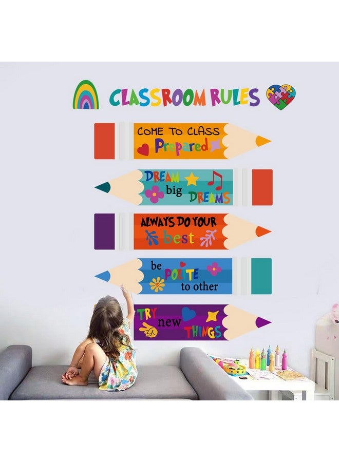 Casa Decor Colorful Inspirational Pen Wall Stickers Letter Wall Sticker Quote Removable Wall Decals Peel and Stick Wall Decor for Classroom School Kids Bedroom Playroom Nursery Wall Decoration - Image 5