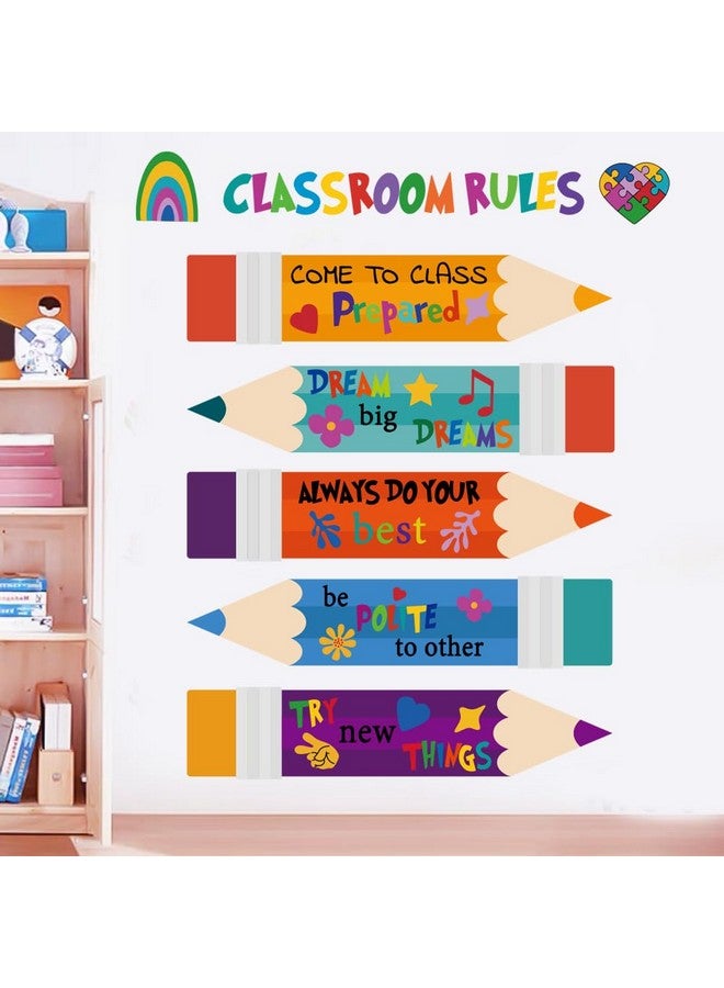 Casa Decor Colorful Inspirational Pen Wall Stickers Letter Wall Sticker Quote Removable Wall Decals Peel and Stick Wall Decor for Classroom School Kids Bedroom Playroom Nursery Wall Decoration - Image 1