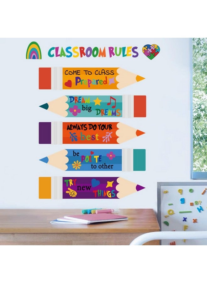 Casa Decor Colorful Inspirational Pen Wall Stickers Letter Wall Sticker Quote Removable Wall Decals Peel and Stick Wall Decor for Classroom School Kids Bedroom Playroom Nursery Wall Decoration - Image 3