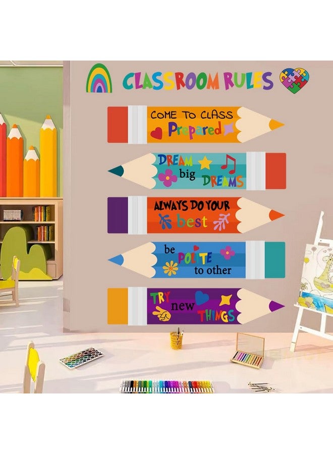 Casa Decor Colorful Inspirational Pen Wall Stickers Letter Wall Sticker Quote Removable Wall Decals Peel and Stick Wall Decor for Classroom School Kids Bedroom Playroom Nursery Wall Decoration - Image 4