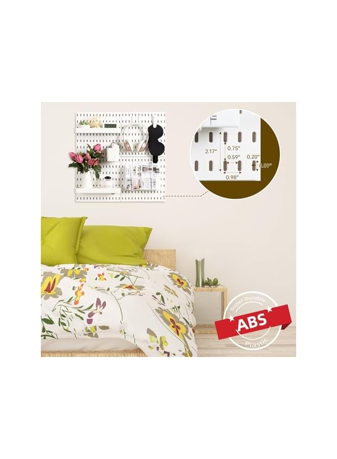 promass Pegboard Combination Wall Organizer Kit, 4 Pieces Pegboards and 17 Accessories Modular Hanging, Wall Mount Display Peg Board Panel Kits for Bedroom Home Office Bathroom - Image 5