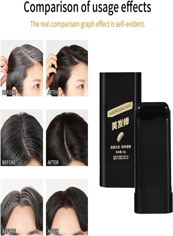 BACHUDO Hair Color Stick Safe and Convenient Comb Hair Dye, Waterproof and Sweat-Proof Hair Dye Comb, Portable Hair Colouring Comb, 2 in 1 Instant Dye for for All Hair Types Women & Men 1,Black (20g) - Image 5