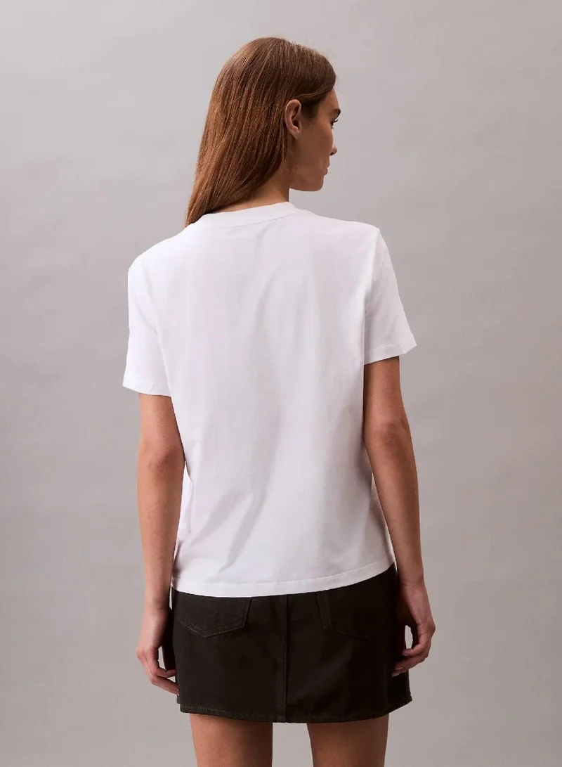 Calvin Klein Jeans Brilliant White Short Sleeve T-Shirt for Women | Best Price UAE