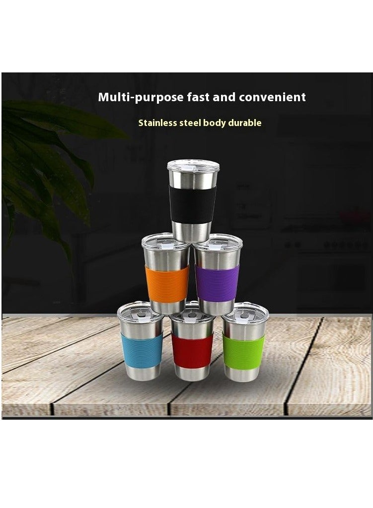 SISGL أكواب أطفال مع مصاصات مقاومة للتسرب، أكواب شرب من الفولاذ المقاوم للصدأ مع أغطية، أكواب سعة 12 أونصة للأطفال، 6 عبوات من أكواب الماء غير القابلة للكسر للأطفال والبالغين، للاستخدام في الهواء الطلق والداخل - Image 2