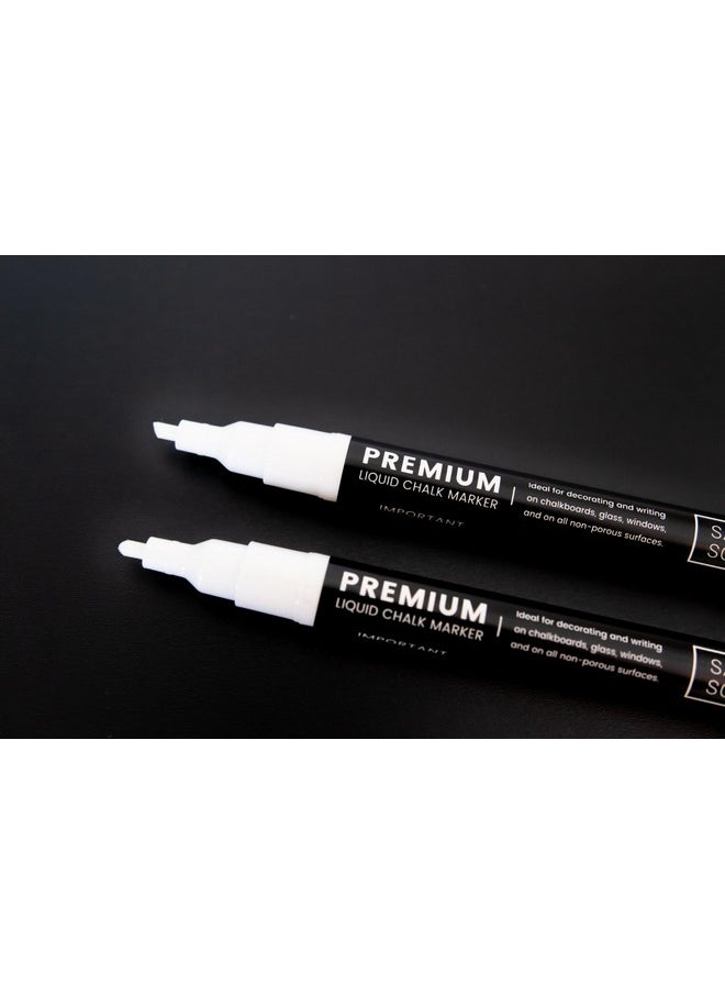 Savvy & Sorted White Liquid Chalk Markers Erasable 2Pk 3Mm Fine Tip Chalk Markers Chalk Pens Chalkboard Markers Bistro Chalk Marker Glass Window Markers Glass Board Markers Erasable Chalk Markers Fine Tip  - Image 5