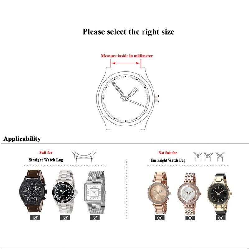 Berfine 22mm Quick Release Watch Strap,Premium Solid Stainless Steel Watch Band Replacement,Black - Image 2