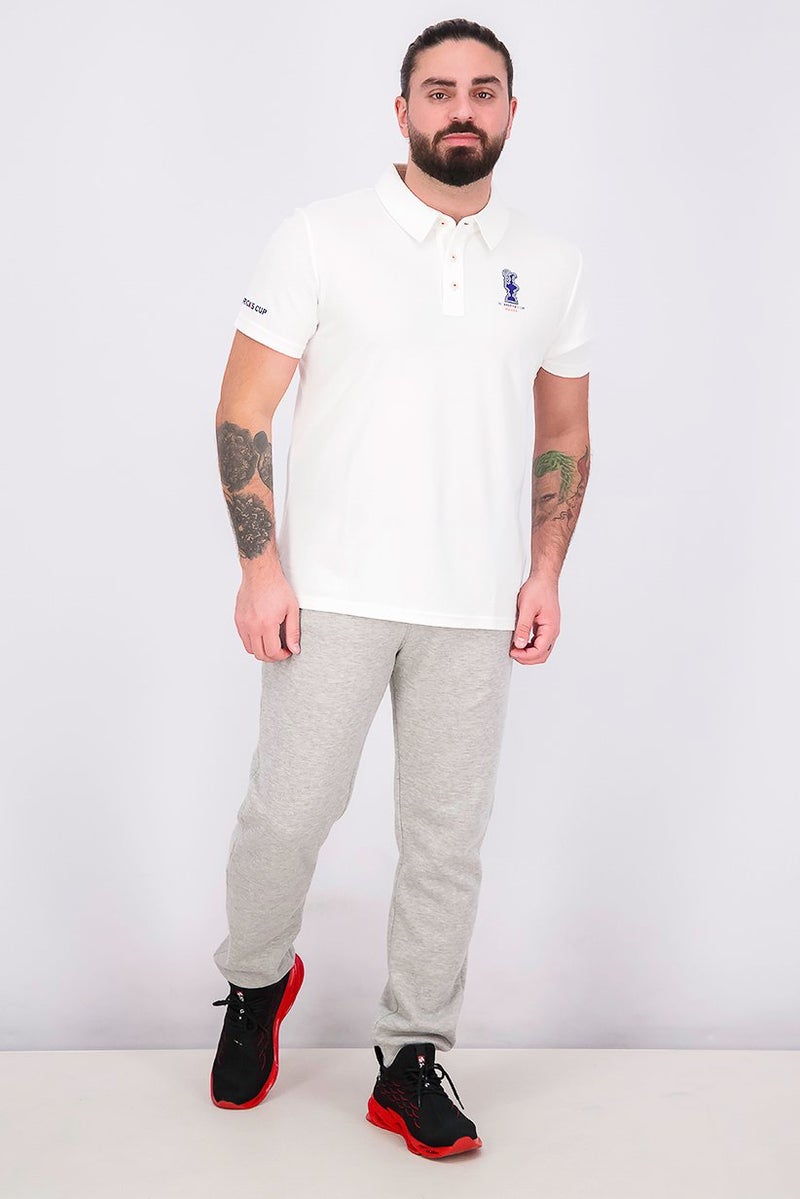 North Sails قميص بولو قصير الأكمام مزين للرجال بتصميم عادي، أبيض - Image 2