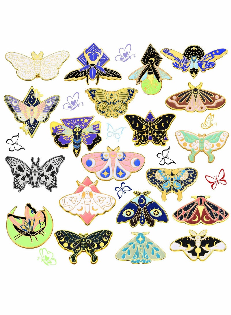 Punk Butterfly Enamel Pin Set - Unique Insect Lapel Pins with Safety Pin Design, Novelty Animal Accessories for Collars and Fashion Statements. - Image 1