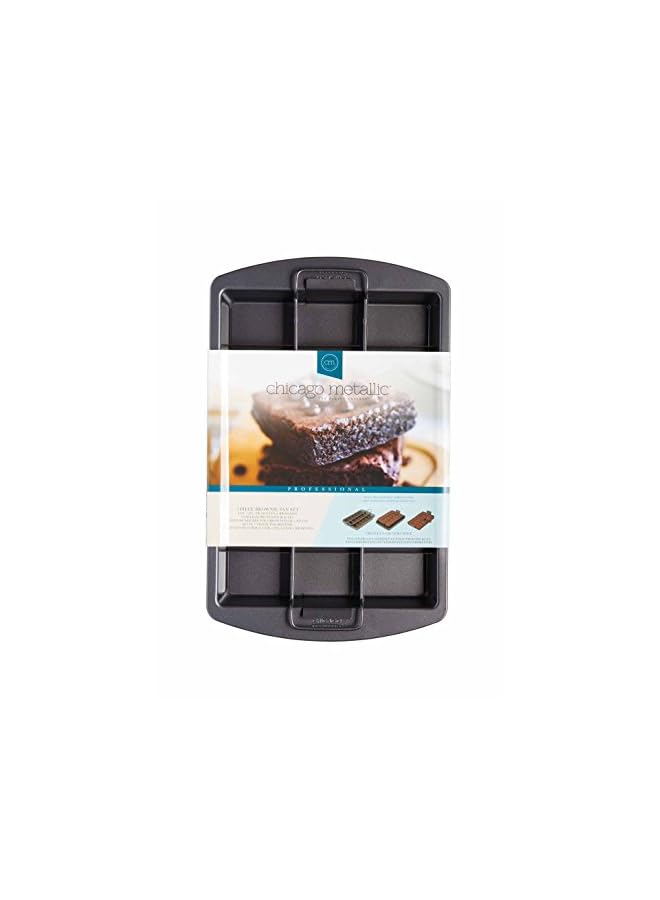 Metallic Ns Three Piece Brownie Pan Set - 23X33X4cm, Sleeved