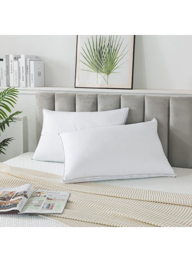 Dibaj Luxury Double Piping Microfiber Pillow with 100% Cotton Cover – 1300g Soft Support for Restful Sleep - Image 1