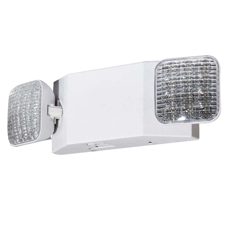 LED Flying Direct LED Emergency Lights with Battery Backup Two Head Adjustable Commercial Emergency Light UL Listed AC 120277V Rechargeable Hardwired LED Exit Lighting Fixtures for Business Office 1 Pack - Image 2