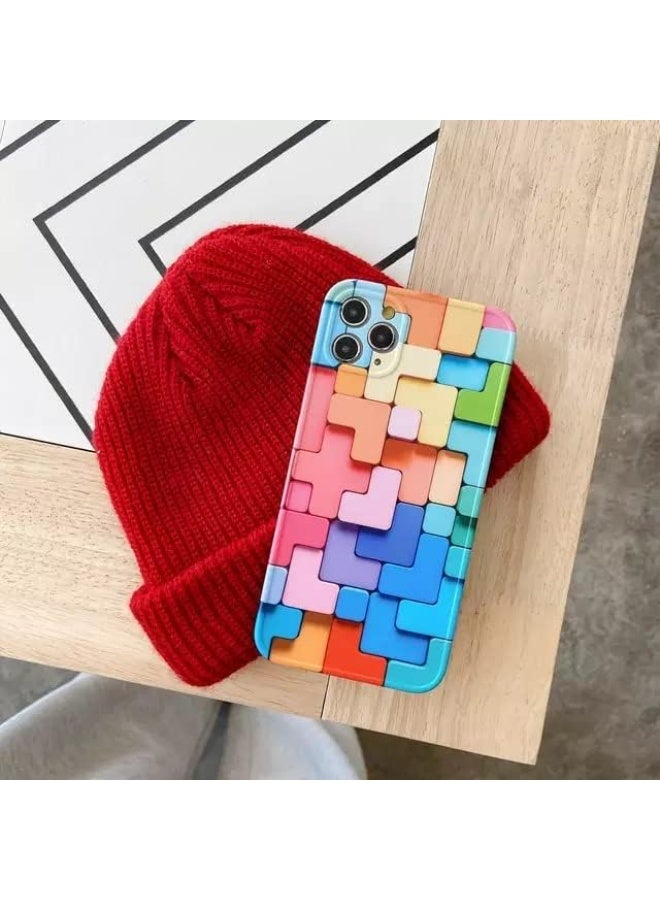 جراب iPhone 15 Pro من Apple TPU ناعم منقوش بألوان قوس قزح فريد متعدد الألوان ثلاثي الأبعاد، جراب مقاوم للصدمات، هدية جميلة للبنات والأولاد (iPhone 15 Pro) - Image 5