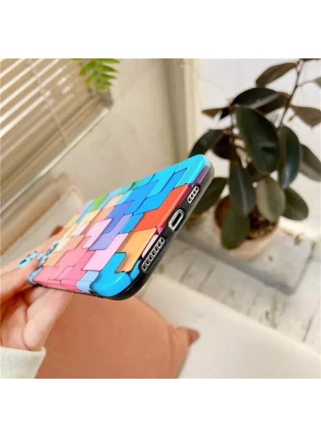 جراب iPhone 15 Pro من Apple TPU ناعم منقوش بألوان قوس قزح فريد متعدد الألوان ثلاثي الأبعاد، جراب مقاوم للصدمات، هدية جميلة للبنات والأولاد (iPhone 15 Pro) - Image 2