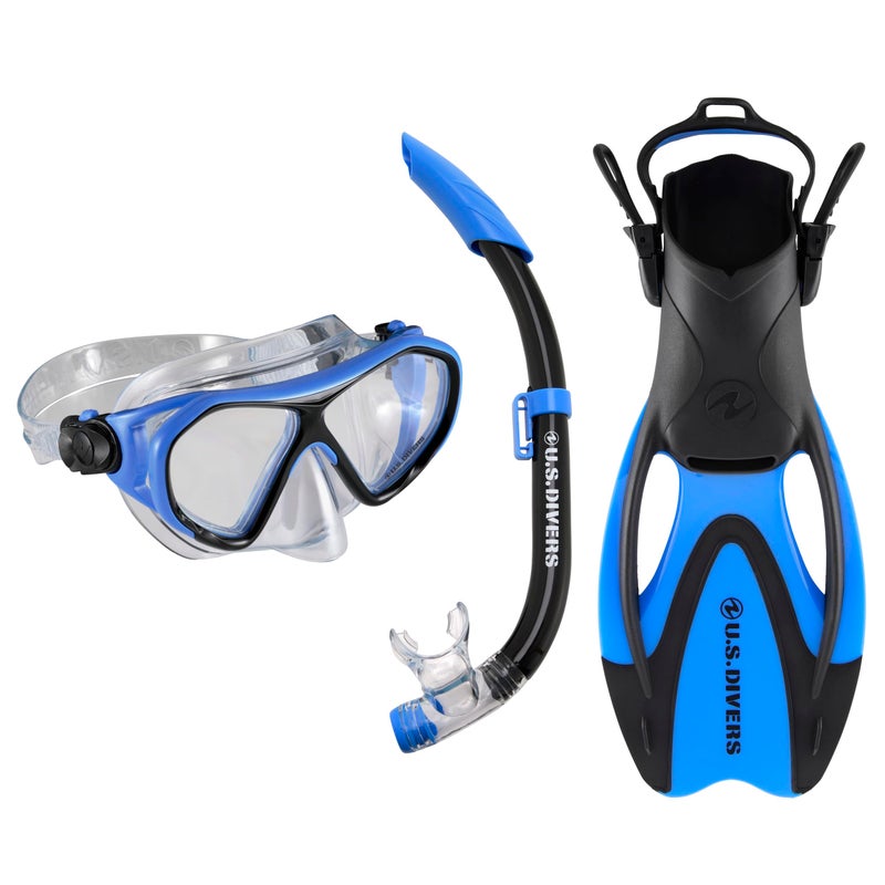 U.S. Divers | Mask, Snorkel and Fins - Set Dorado II JR Blue Black L - Image 1