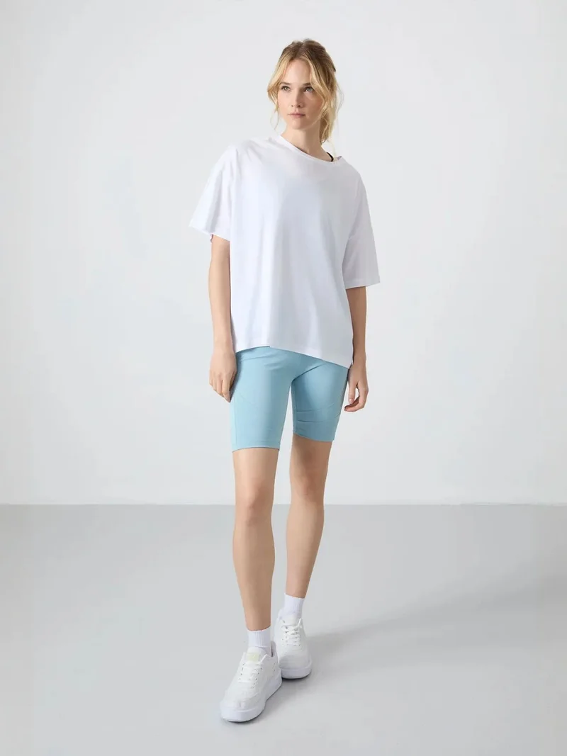 تومي لايف TOMMY Oversized Cotton-Modal Crew Neck T-Shirt