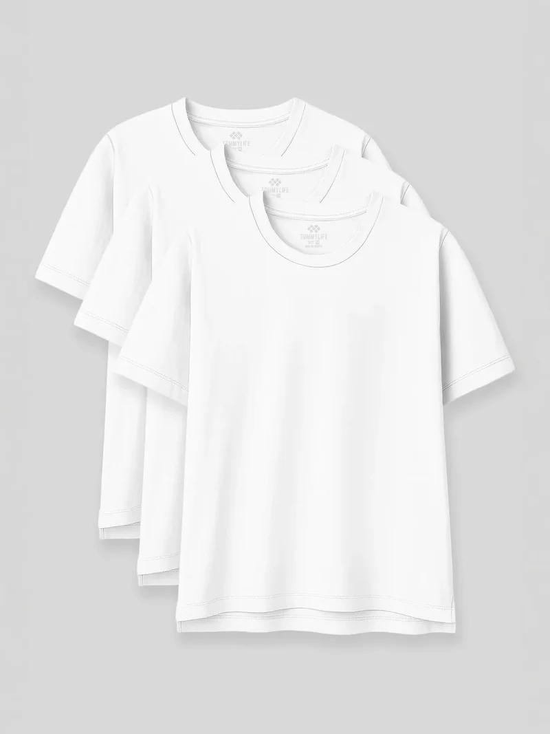تومي لايف TOMMY Oversized Cotton-Modal Crew Neck T-Shirt
