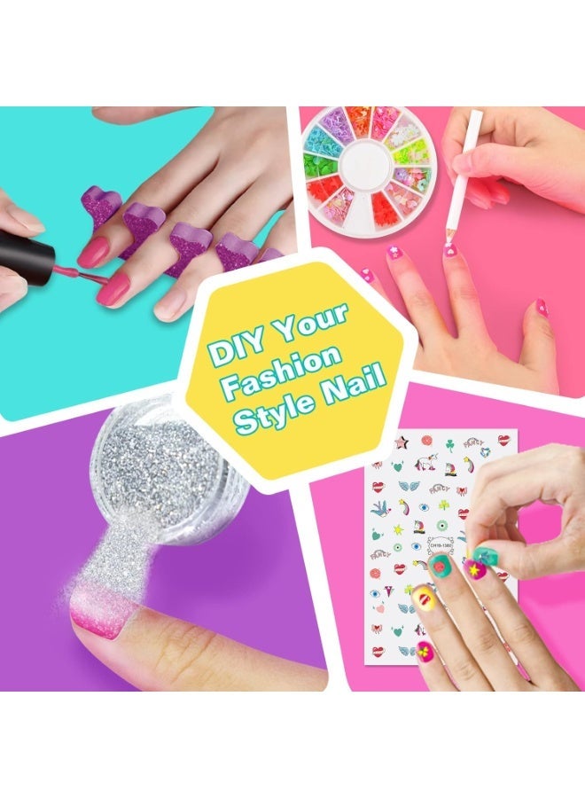 Moonmen Kids Makeup Kit Nail Polish Set, 3-in-1 Nail Art Kit, Nail Pen/ Nail Dryer/ Nail, Christmas & Birthday Gifts for Girl Ages 6-14 Years Old - Image 5