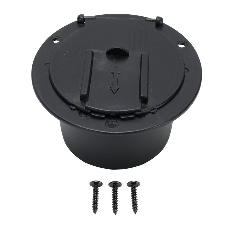 RV Power Cord Hatch Cover Protective Weatherproofing Easy Installation for Travel Tent Trailer Motorhome Garage Black - Image 1