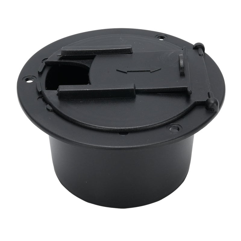 RV Power Cord Hatch Cover Protective Weatherproofing Easy Installation for Travel Tent Trailer Motorhome Garage Black - Image 3