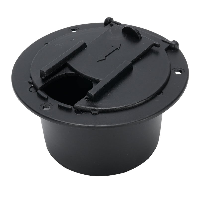 RV Power Cord Hatch Cover Protective Weatherproofing Easy Installation for Travel Tent Trailer Motorhome Garage Black - Image 2