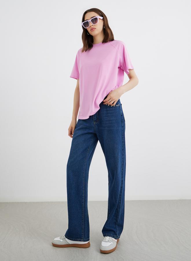 تايك تو تي شيرت راجلان فضفاض بأكمام قصيرة قطعتين - Image 2