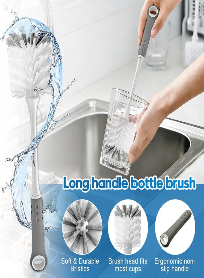 AONEZ 14Pcs Bottle Brush Cleaner Set, Long Handle Bottle Brushes, Sponge Brushes, 3-in-1 Water Bottle Cleaner Brushes and Straw Brushes for Water Bottles, Cups and Straws Cleaning - Image 4