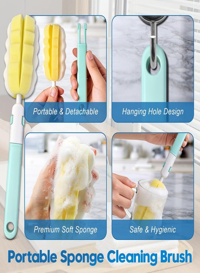 AONEZ 14Pcs Bottle Brush Cleaner Set, Long Handle Bottle Brushes, Sponge Brushes, 3-in-1 Water Bottle Cleaner Brushes and Straw Brushes for Water Bottles, Cups and Straws Cleaning - Image 5
