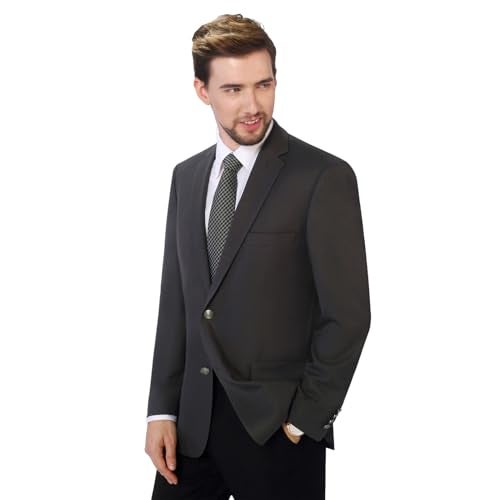 P&L Men's Classic Fit Blazer Elegant Suit Jacket Stretch Sport Coat for Business Daily Wear, Regular and Big & Tall Sizes Grey - Image 2