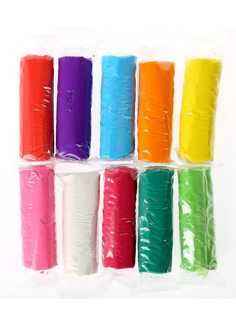 Faber Castell Modelling Clay 500Gm - 10 Colors X 50Gm In A Plastic Bucket, 120841, Multi Color & Faber-CastellWax Crayons 24 Color Round 90Mm, 120053, Multi Colour