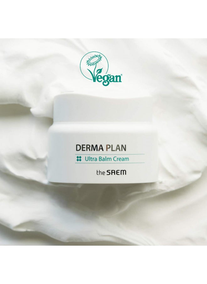 the SAEM Derma Plan Ultra Balm Cream 60ml / 2.02oz - Ceramide and Shea Butter Intensive Hydrating and Soothing Facial Cream, Vegan and Hypoallergenic Skin Care