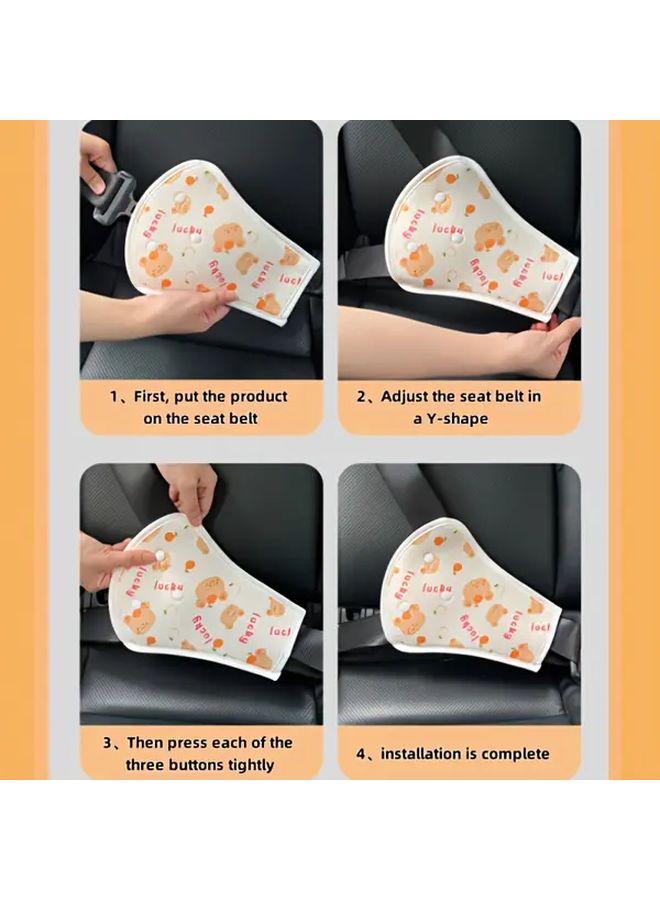 Girl Cake Sweet Round Baby Car Seat Belt Shoulder Pad Neck Protection Belly Support Adjustable Soft Fabric - Image 2