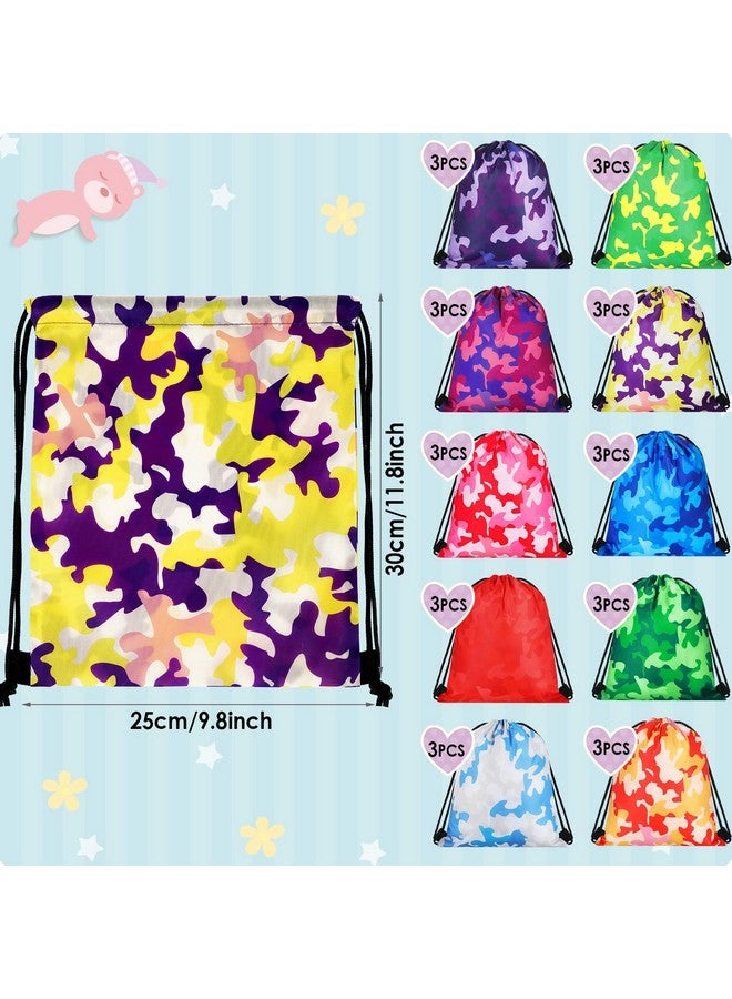 Lothee 30 Pack Drawstring Bags Party Favors for Kids Polyester Party Gift Bags Goody Backpack for Girls Boys Birthday Supplies(Assorted Style) - Image 3