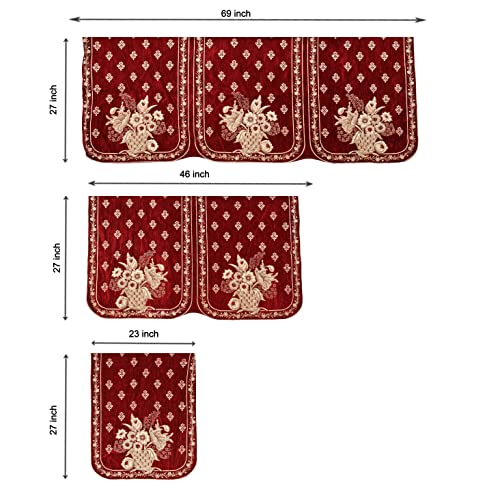 Dazzling DECOR L Shape Sofa Cover 7 Seater Set with 5 Cushion Covers | Stretch Fit Elastic Corner Sofa Slipcover | Anti-Skid Dustproof Couch Protector | Washable Furniture Cover (Maroon) - Image 3
