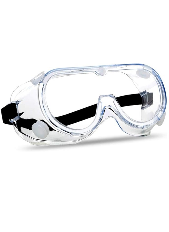 Generic Anti-Fog Protective Safety Goggles Clear Lens Wide-Vision Adjustable Chemical Splash Eye Protection Soft Lightweight Eyewear  - Image 1