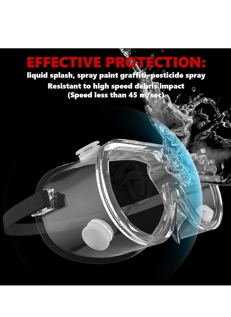 Generic Anti-Fog Protective Safety Goggles Clear Lens Wide-Vision Adjustable Chemical Splash Eye Protection Soft Lightweight Eyewear  - Image 3