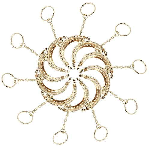Moicstiy 10 PCS Gold Kiss Clasp Lock Arch Purse Frame Metal Coin Frame Clasp with Key Ring for DIY Craft Bag Sewing - Image 2