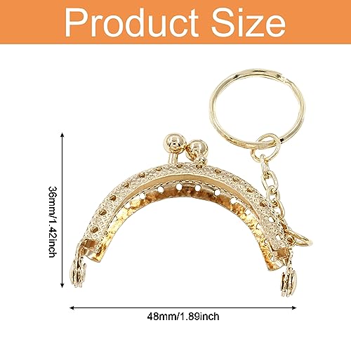 Moicstiy 10 PCS Gold Kiss Clasp Lock Arch Purse Frame Metal Coin Frame Clasp with Key Ring for DIY Craft Bag Sewing - Image 3