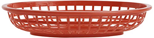 TableCraft BBQ1074RWB 6-Piece Classic Oval Plastic Basket | Chip Holders for Parties | Plastic Food Serving Trays | Small Serving Containers | Bread Trays for Restaurants & Table | Red, White & Blue - Image 2