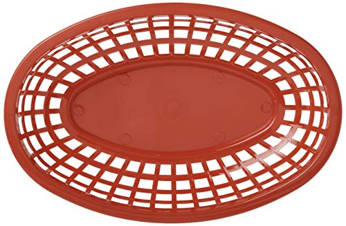 TableCraft BBQ1074RWB 6-Piece Classic Oval Plastic Basket | Chip Holders for Parties | Plastic Food Serving Trays | Small Serving Containers | Bread Trays for Restaurants & Table | Red, White & Blue - Image 3
