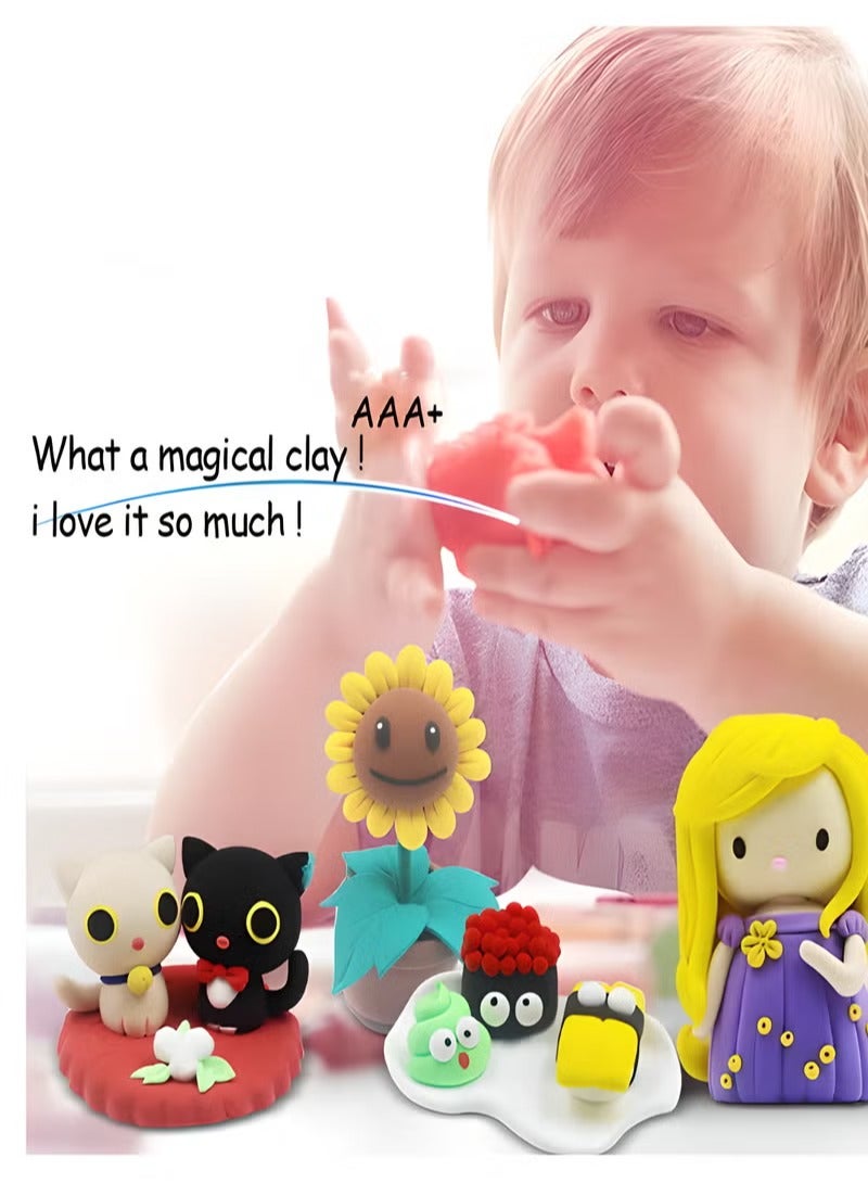 DPTER 36 Colors DIY Plasticine, Air Dry Clay, Super Light Modeling Clay for Kids Creative DIY Crafts, Non Toxic Educational Clay Toys Set with Tools, Art Gift for Boys and Girls - Image 2