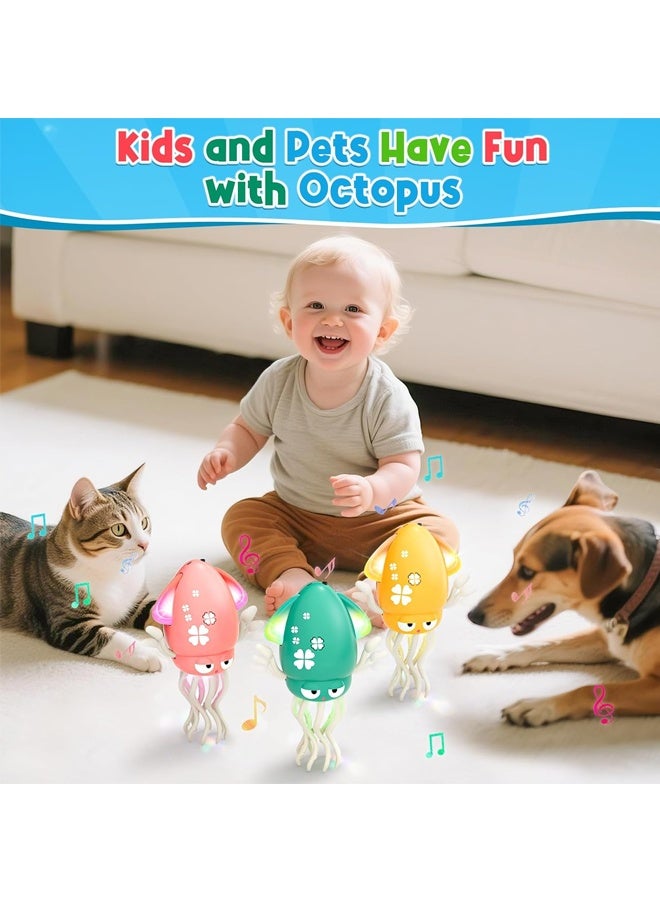 هالامودو الكهربائية الرقص أكتوبوس لعبة الطفل، التهرب التلقائي أكتوبوس لعبة مع أدى الضوء والموسيقى، أكتوبوس الزحف لعبة ，الترفيه التفاعلي لتنمية الحسية الطفل هدايا عيد الميلاد (الوردي) - Image 4
