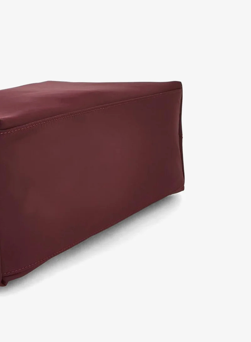 Missy Burgundy Solid Tote Bag With Zip Closure for Women | Best Price UAE